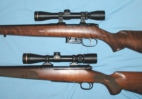 Much more room for a scope on the Winchester